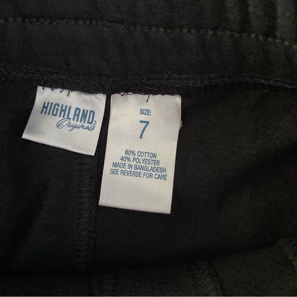 Highland Originals Athletic Sweat Shorts Size 7 Black Kids NWOT - Picture 3 of 5